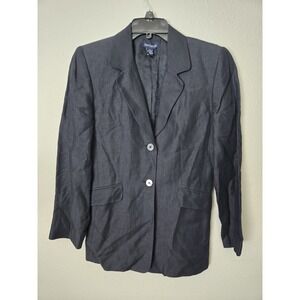 Ann Taylor Womens Jacket Two Button Navy Blazer. Size 6